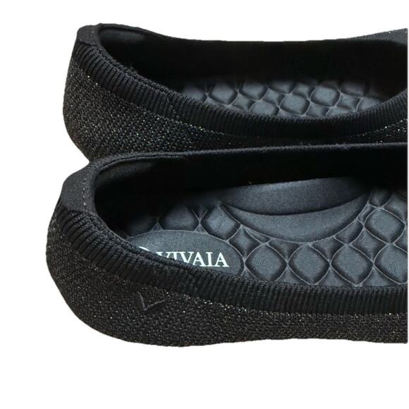 Vivaia Audrey Round-Toe Claire Black Ballet Flats Sparkle Comfort Size 11.5 - Picture 9 of 11
